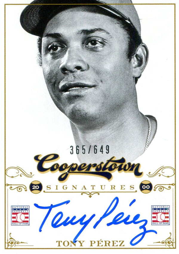 Tony Perez Autographed Panini Card #365/645