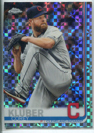 Corey Cluber 2019 Topps Chrome X-Fractors Refractor Card