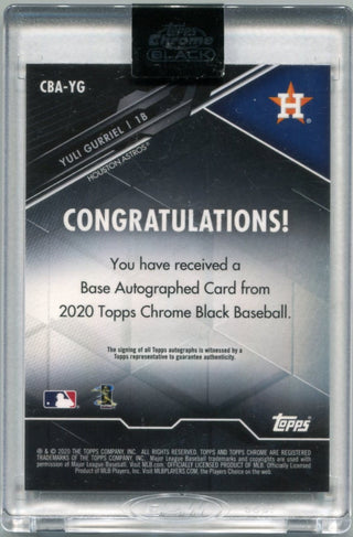 Yuli Gurriel Topps Black Auto 2020