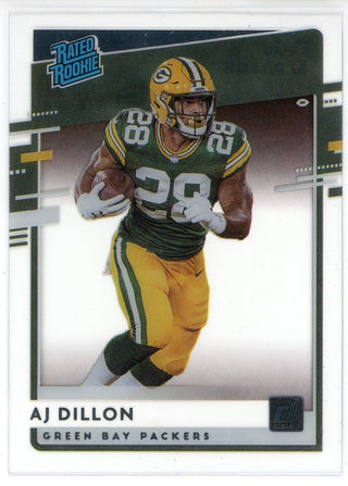 AJ Dillon 2020 Panini Chronicles Donruss Clear Rated Rookie Card #RR-AD