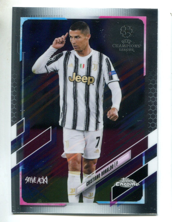 Cristiano Ronaldo 2021 Topps Chrome UEFA Champions League Steve Aoki #100