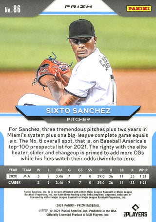 Sixto Sanchez 2021 Panini Prizm Rookie Card