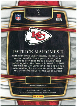 Patrick Mahomes Panini Select 2021