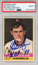 Nolan Ryan "HOF 99" Autographed 1976 Topps Card (PSA Auto Mint 9)