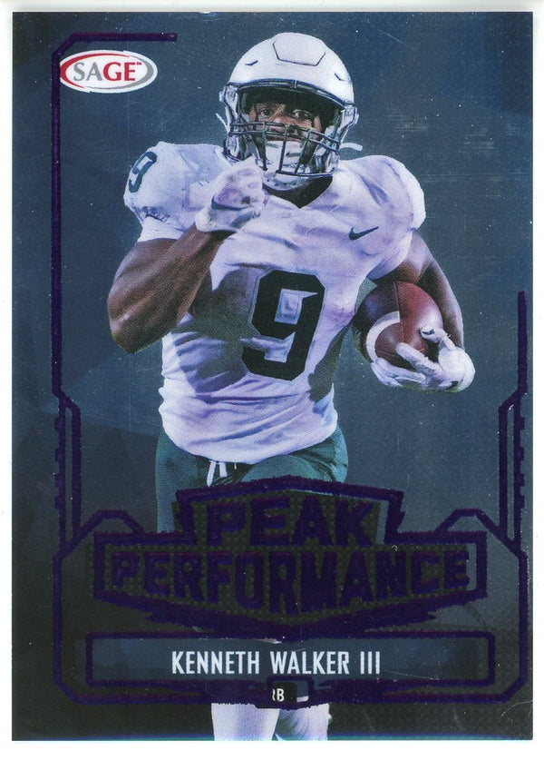 Kenneth Walker III 2022 Sage Peak Performance Rookie Card #PK-KW