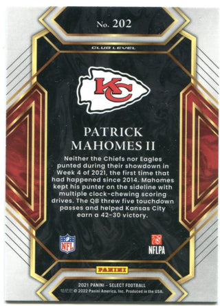 Patrick Mahomes Panini Select 2021