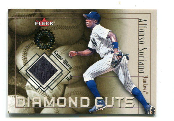 Alfonso Soriano 2001 Fleer Diamond Cuts Hat Material Card