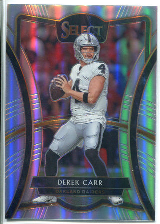 Derek Carr 2019 Panini Select Silver Prizm Premier Level Card