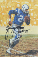 Lenny Moore Autographed Goal Line Art Card