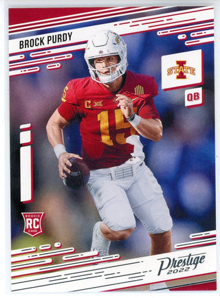 Brock Purdy 2022 Panini Chronicles Prestige Draft Picks Rookie Card #25