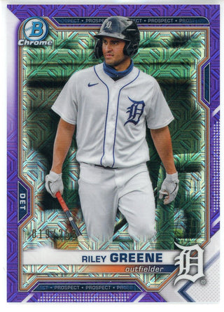 Riley Greene 2021 Bowman Chrome Purple Rookie Card #BCP-188