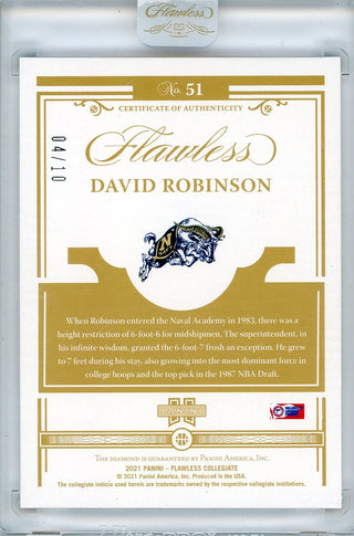 David Robinson 2021 Panini Flawless Collegiate Diamond Card #51