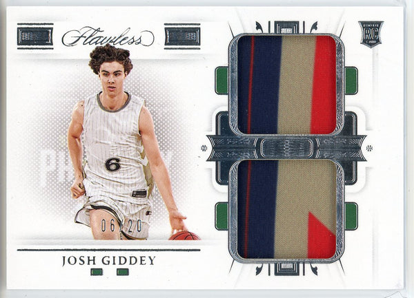 Josh Giddey 2021 Panini Flawless Collegiate Rookie Patch Card #DP-JG