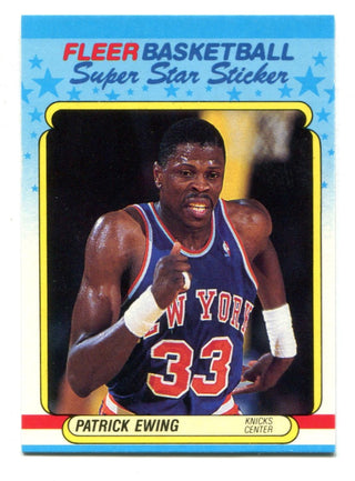 Patrick Ewing 1988 Fleer Super Star Sticker #5 Card