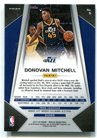 Donovan Mitchell 2017-18 Panini Prizm Red Mosaic #5 Card