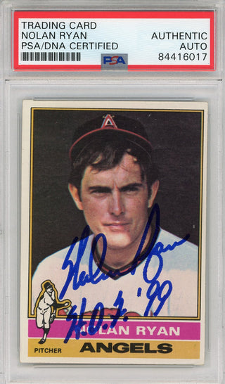 Nolan Ryan "HOF 99" Autographed 1976 Topps Card (PSA)