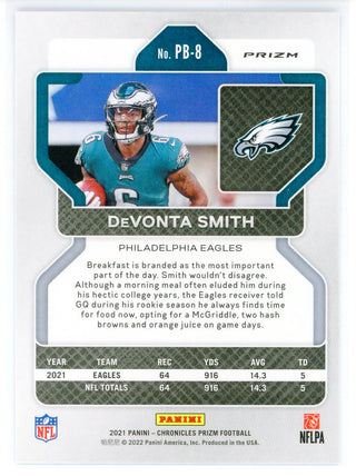 DeVonta Smith 2021 Panini Chronicles Prizm Black Rookie Card #PB-8