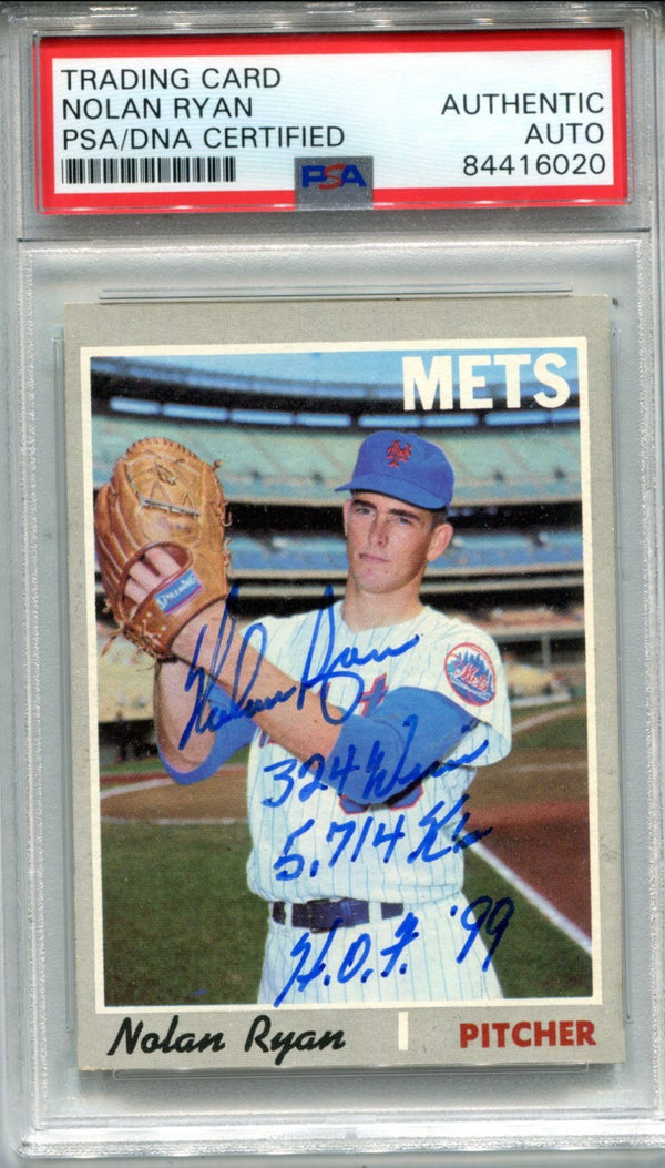 Nolan Ryan 1970 Topps #712 Autographed Card (PSA AUTHENTIC)