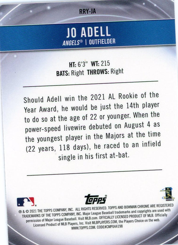 Jo Adell 2021 Bowman Chrome Rookie Card