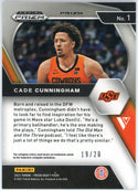 Cade Cunningham 2021 Panini Prizm Draft Picks Purple Disco Prizm Rookie Card #1