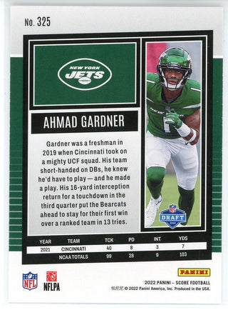 Ahmad Sauce Gardner 2022 Panini Score Rookie Card #325