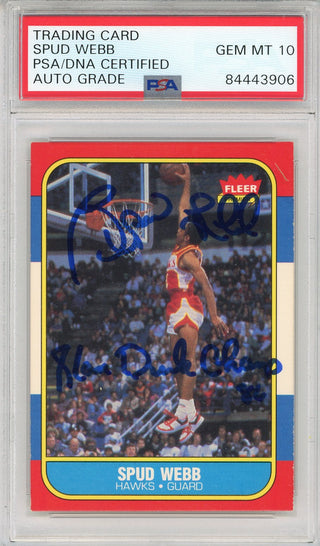 Spud Webb "86 Dunk Champ: Autographed 1986 Fleer Card #120 (PSA Auto 10)