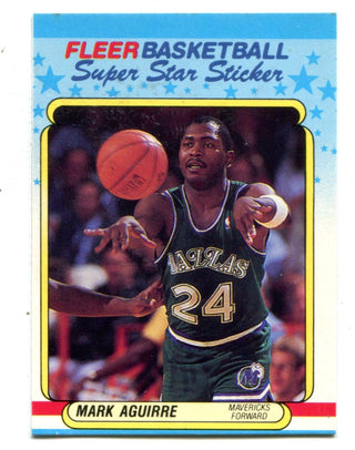 Mark Aguirre 1988 Fleer Super Star Sticker #1 Card