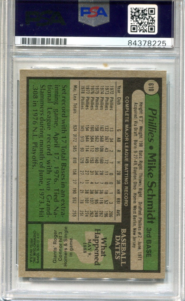 Mike Schmidt 1979 Topps #610 (PSA Auto Authentic) Card