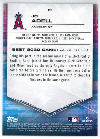 Jo Adell 2021 Bowman's Best Rookie Card #89