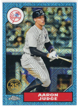 Aaron Judge 2022 Topps Chrome Blue Mojo Refractor Card #T87C-37