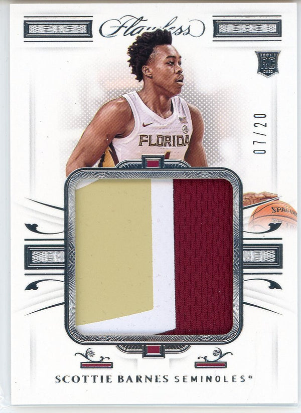 Scottie Barnes 2021 Panini Flawless Collegiate Rookie Patch Card #P-SB