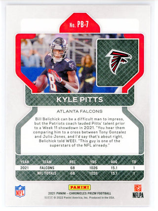 Kyle Pitts 2021 Panini Chronicles Prizm Black Rookie Card #PB-7