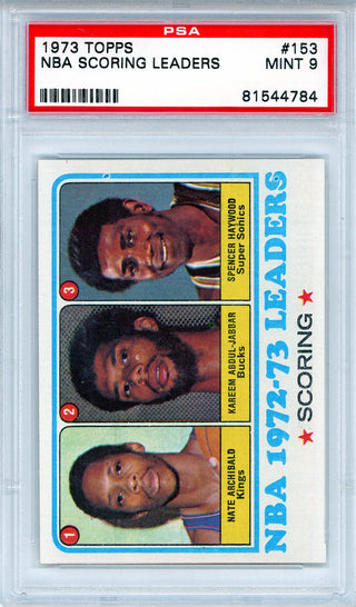 NBA Scoring Leaders 1973 Topps Card #153 (PSA Mint 9)