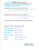 Dolph Schayes Autographed Hand Filled Out Survey Page (JSA)