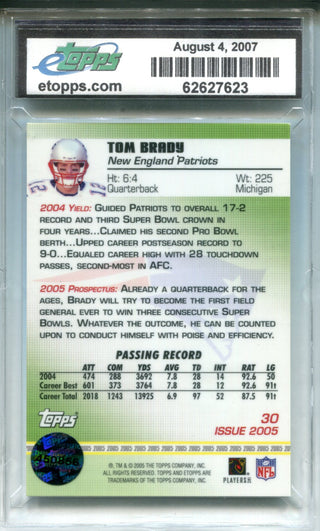 Tom Brady 2005 E-Topps SG Gold Refractor Cleveland Convention 5  1/1 Card