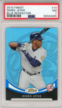 Derek Jeter 2010 Topps Finest Blue Refractor Card #14 (PSA)