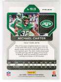 Michael Carter 2021 Panini Chronicles Prizm Black Silver Prizm Rookie Card #PB-20