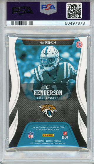 CJ Henderson Autographed 2020 Panini Certified Orange Etch Rookie Card #RSCH (PSA Auto 10)