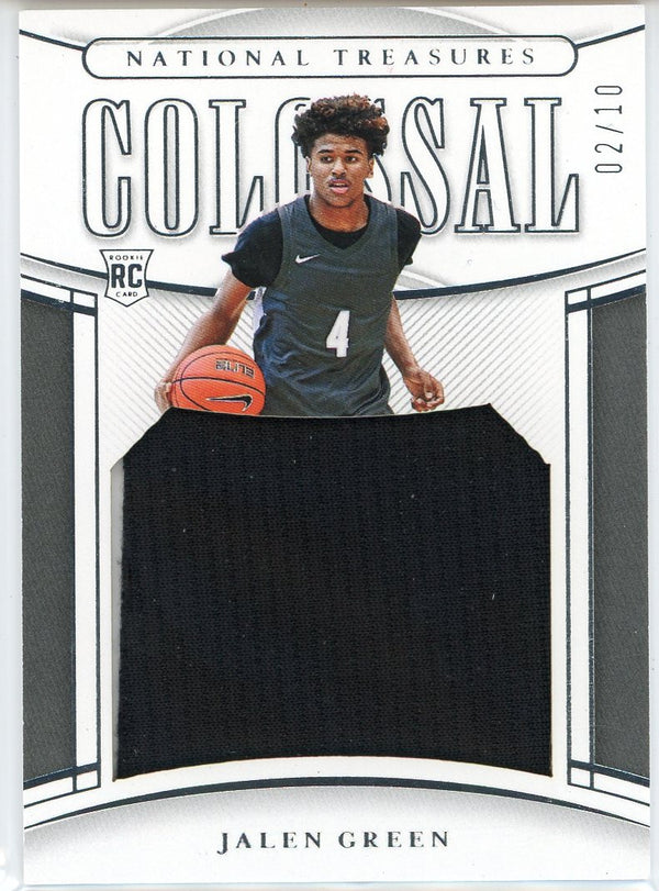 Jalen Green 2021 Panini National Treasures Colossal Rookie Patch Card #CRM-JG