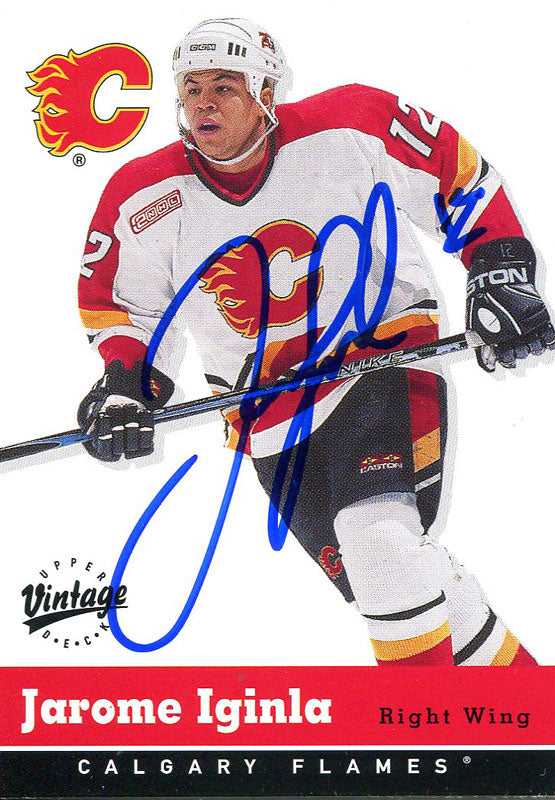 Jarome Iginla Autographed 2000 Upper Deck Card