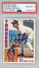 Don Mattingly Autographed 1984 Topps Rookie Card #8 (PSA Auto GM MT 10)