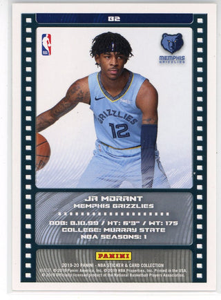 Ja Morant 2019-20 Panini NBA Sticker & Card Collection Rookie Card #82