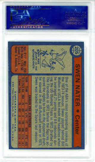 Swen Nater 1974 Topps Card #205 (PSA Mint 9)