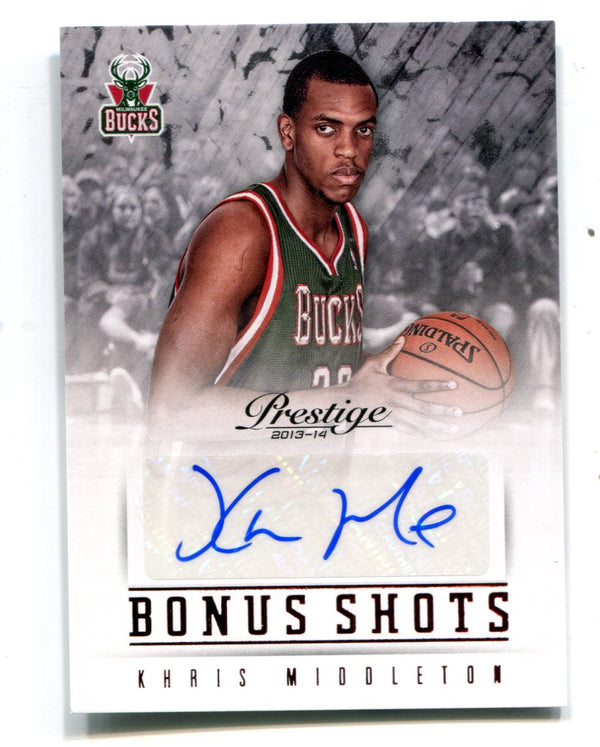 Khris Middleton 2013-14 Panini Prestige #18 Bonus Shots Auto Card