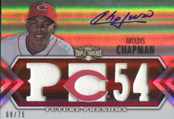 Aroldis Chapman 2012 Topps Future Phenoms Game Worn/Autographed Card