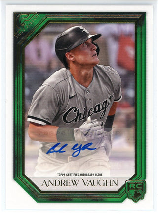 Andrew Vaughn Autographed 2021 Topps Gallery Green Rookie Card #RA-AV