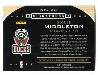 Khris Middleton 2013-14 Panini NBA Hoops Signatures Auto Card /99