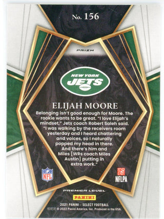 Elijah Moore 2021 Panini Select Silver Prizm Rookie Card #156