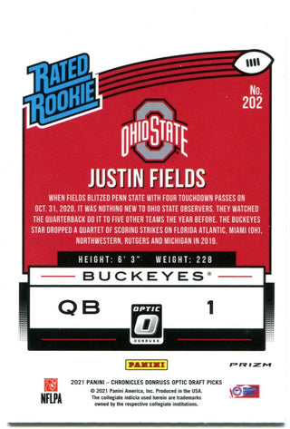 Justin Fields Panini Donruss Optic Draft Picks Rated Rookie