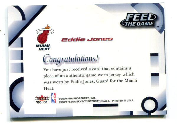 Eddie Jones 2000 Fleer Feel The Game Jersey Card